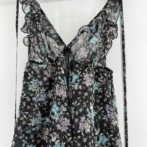 Victorias Secret Coquette Babydoll Floral Slip Dress Sheer M Fairy Lingerie